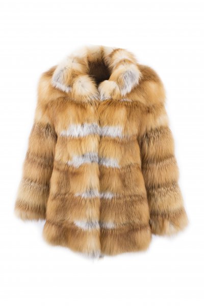 Меховое пальто из лисы, код 22118